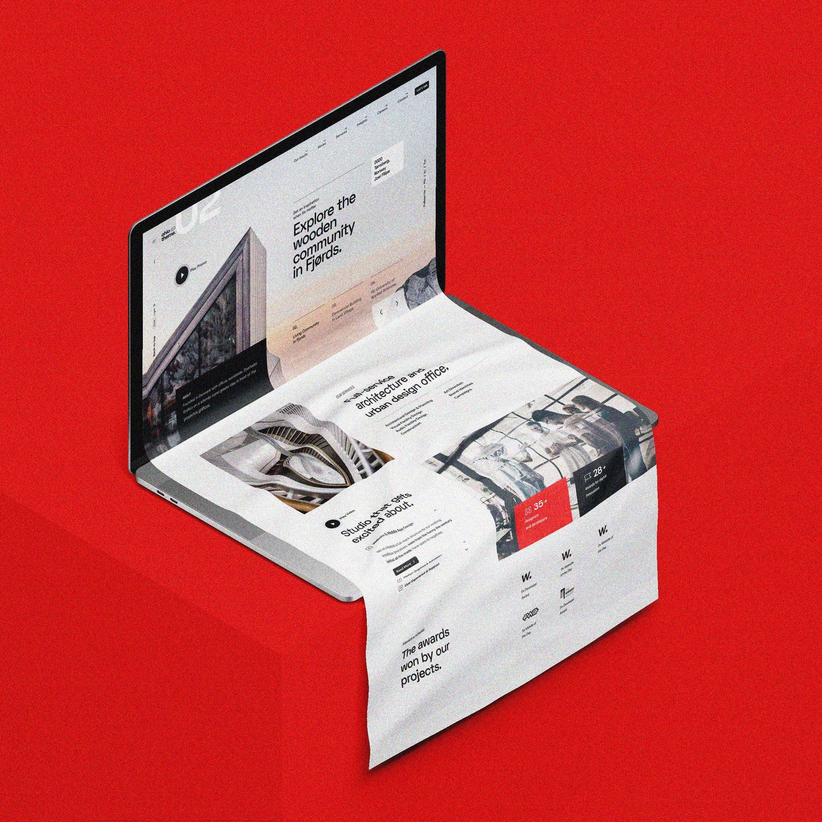 Mockup of a website